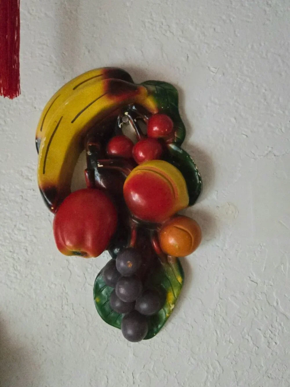 Vintage Retro Fruit Chalkware Wall Plaque Cottage Decor Retro